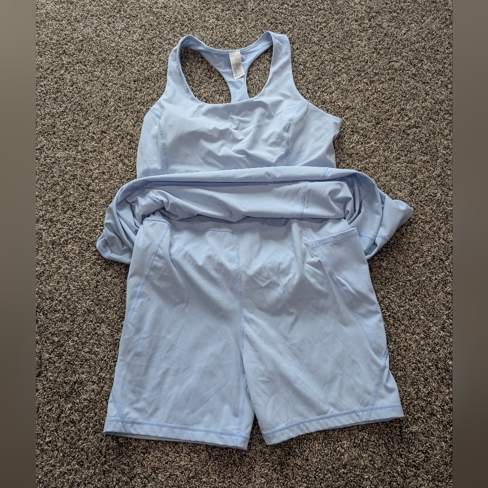 Sweaty Betty Light Blue Racerback Mini Dress - Picture 2 of 8